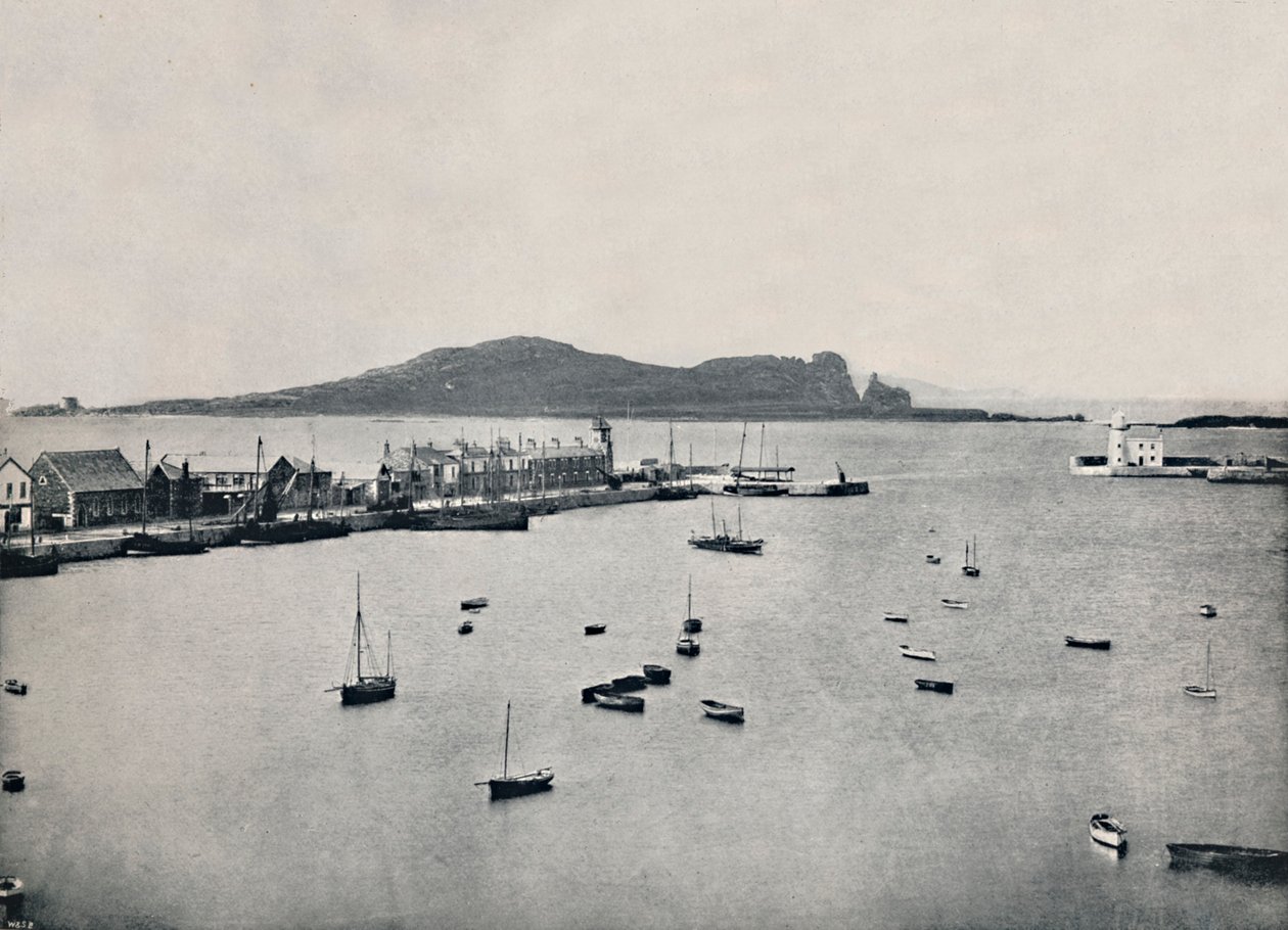 Howth - Vista geral do porto e do olho das Irelands, 1895 de Unbekannt
