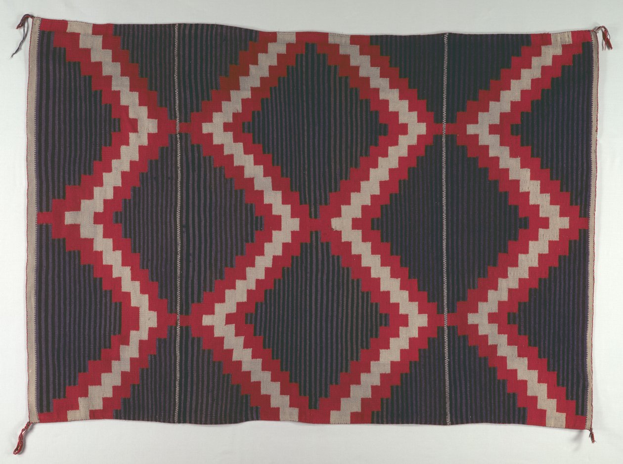 Tapete estilo Revival da Hubbell com listras Moki Moqui, c. 1890-1910. de Unbekannt