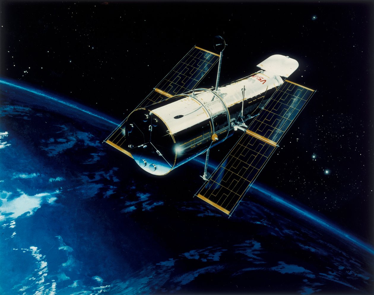Telescópio Espacial Hubble em órbita, década de 1980 de Unbekannt