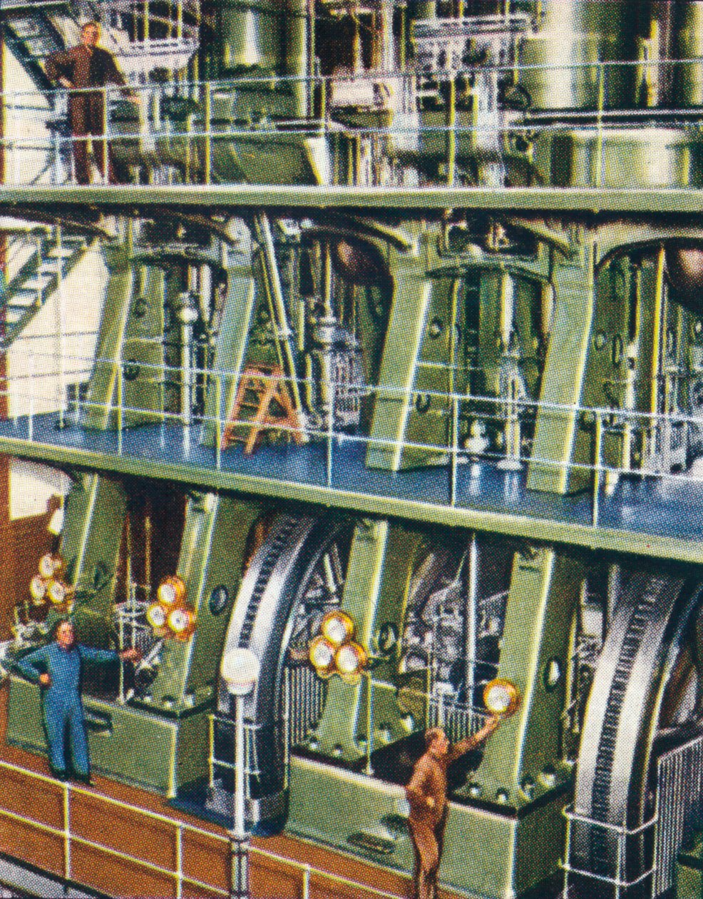 Motor de bombeamento de expansão tripla enorme, 1938 de Unbekannt