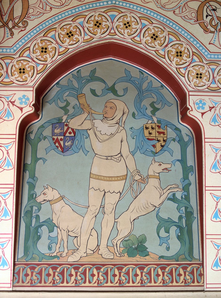 Caçador e cães desenham na sala verde, 1868 de Unbekannt