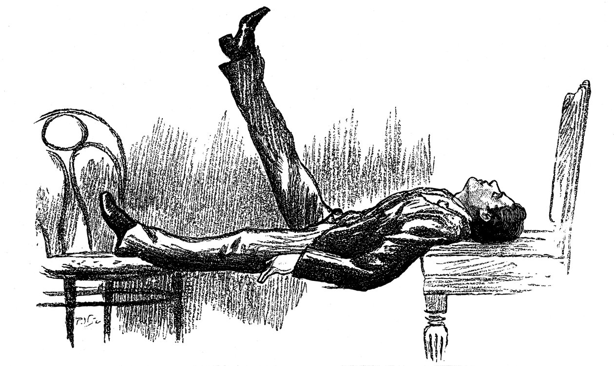 Sujeito hipnotizado em estado de catalepsia, 1891 de Unbekannt