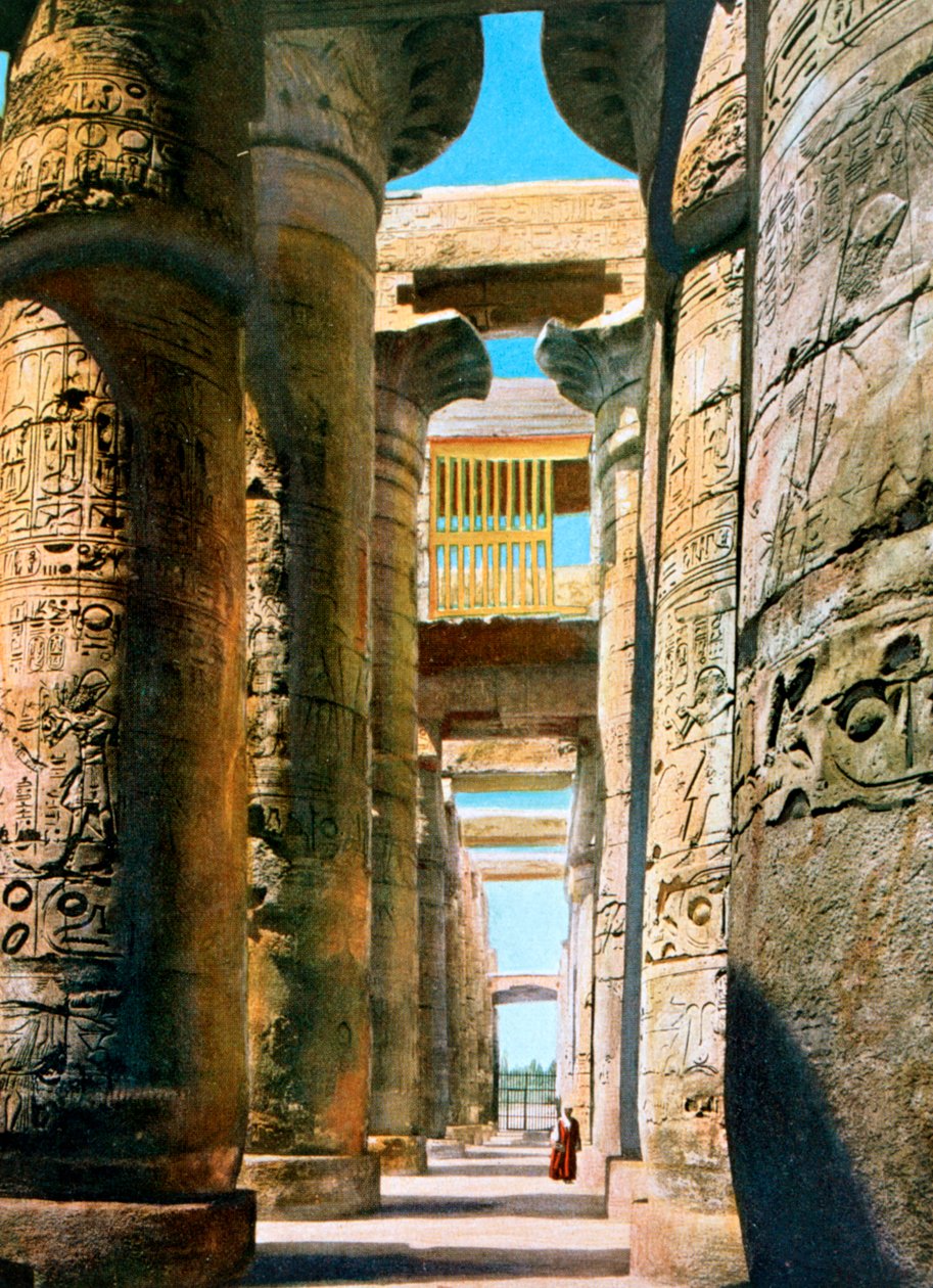 Hypostyle Hall, complexo templo Karnak, Luxor, Egito, século XX de Unbekannt