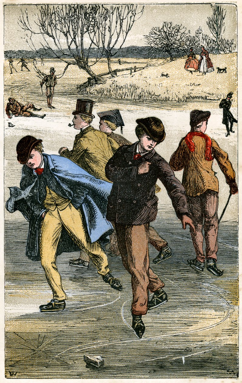 Patinação no gelo, século XIX de Unbekannt