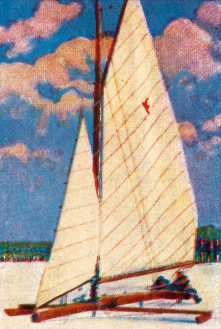 Vela no gelo na Suécia, c1928. de Unbekannt