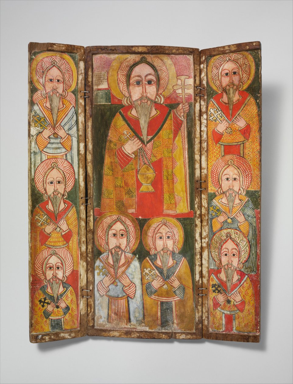 Icon Triptych: Ewostatewos e oito de seus discípulos, final do século XVII. de Unbekannt