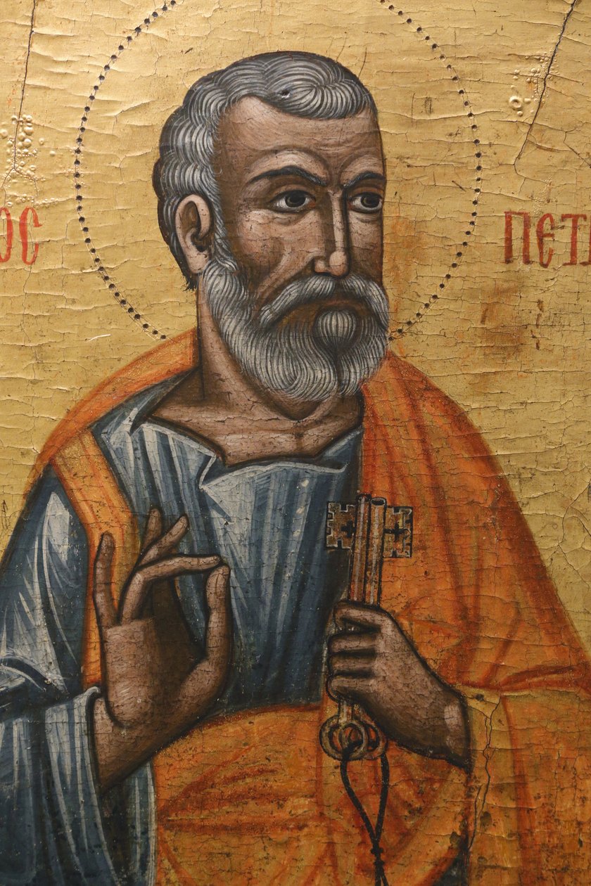 Ícone em Pedoulas Museu Bizantino : São Pedro (século XVII), 20150510, Pedoulas, Chipre de Unbekannt