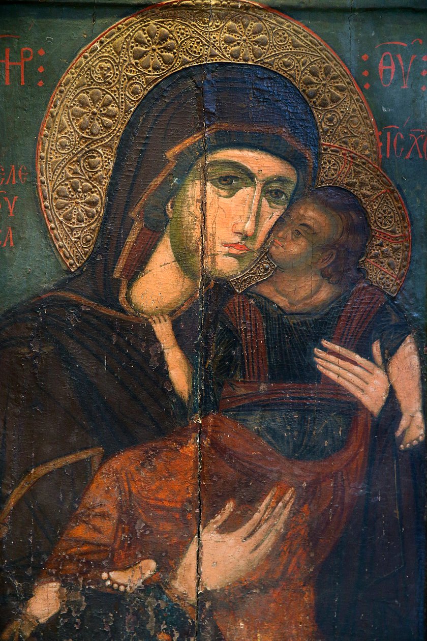 Ícone em Pedoulas museu bizantino : a Virgem Eleousa de Unbekannt