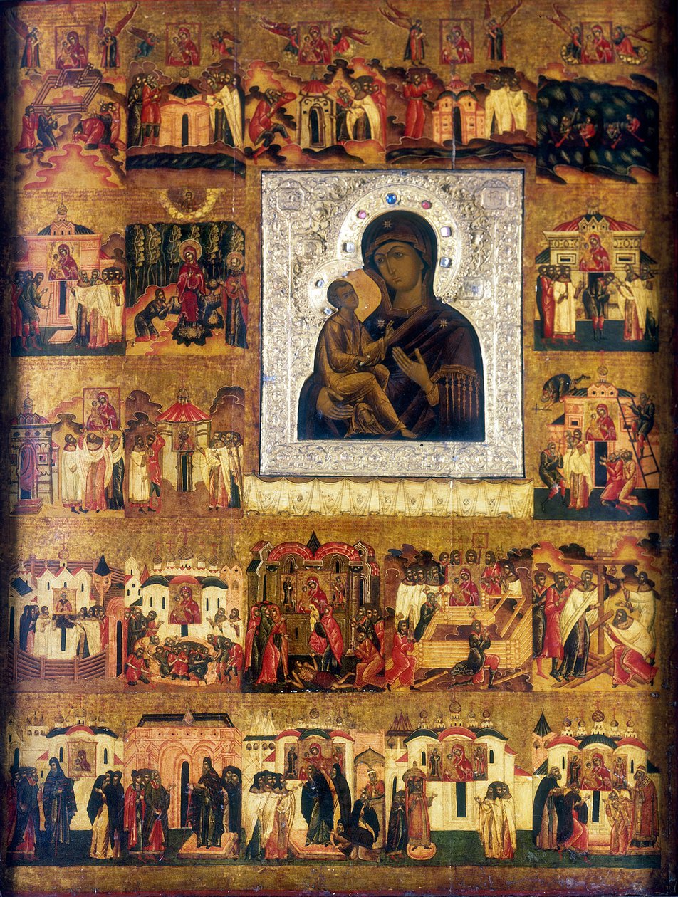 Ícone de Maria, a Mãe de Deus, russo, século XVII de Unbekannt