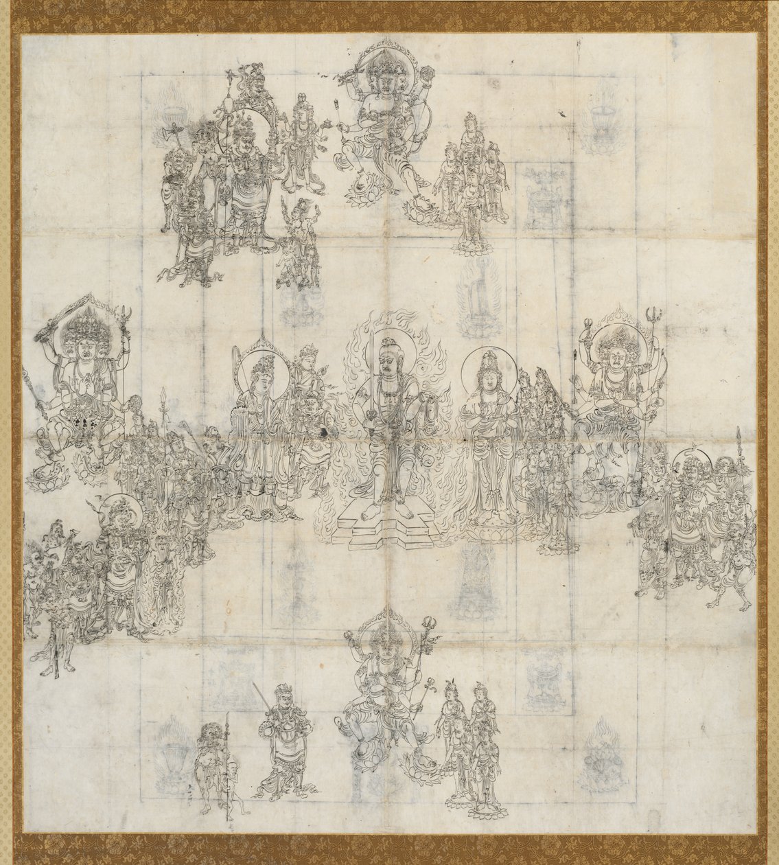 Esboço iconográfico Zuzo para os reis benevolentes Sutra Mandala, anos 1100. de Unbekannt