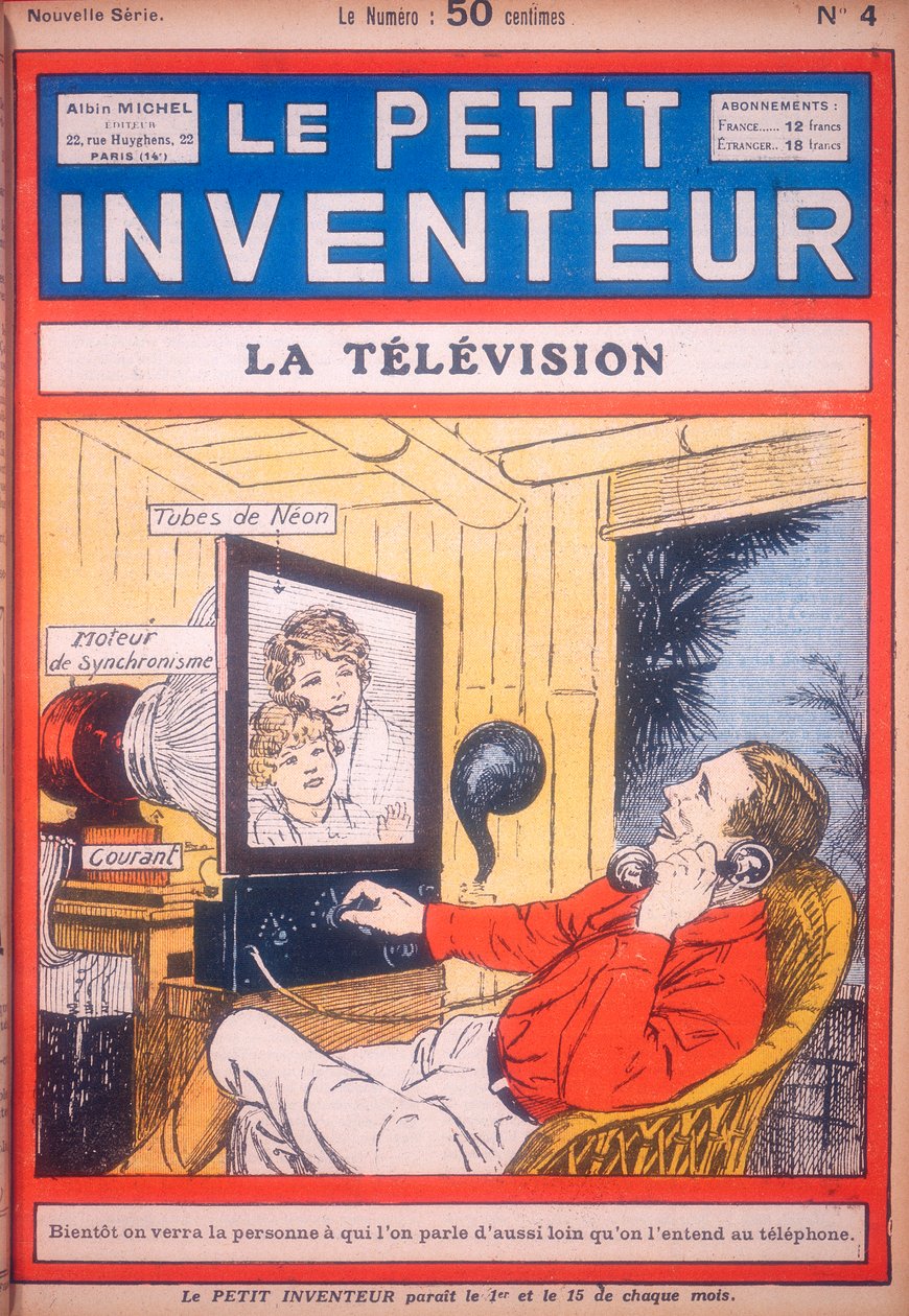 Idéia para um telefone com vídeo usando tubos de néon para exibir a imagem, c1927 de Unbekannt