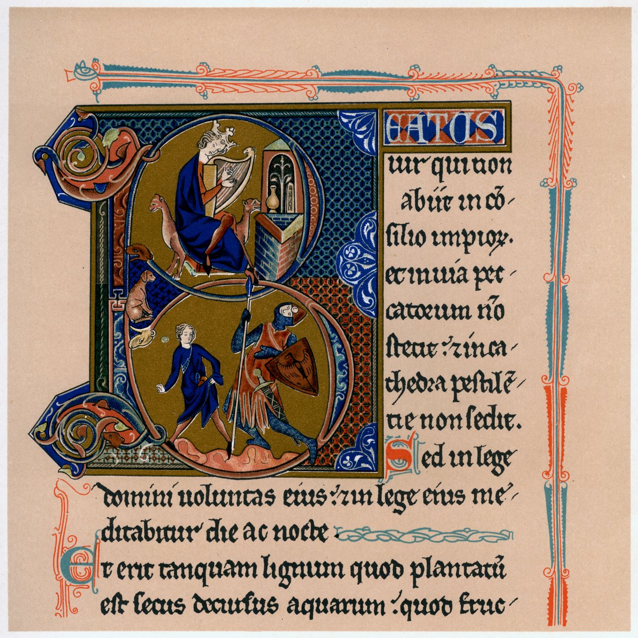 Letra inicial iluminada B, século XIII, 1901 de Unbekannt