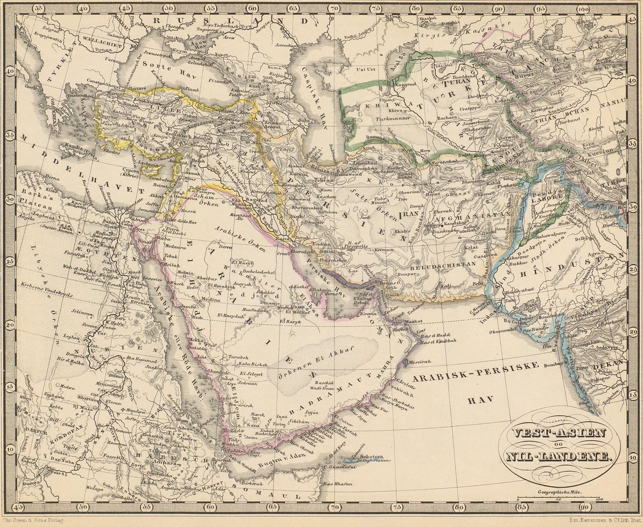 Ilustração retirada do livro Atlas sobre alle Jordens Dele de autor desconhecido e publicada por Chr. Steen & Søn (Copenhagen, 1857) de Unbekannt