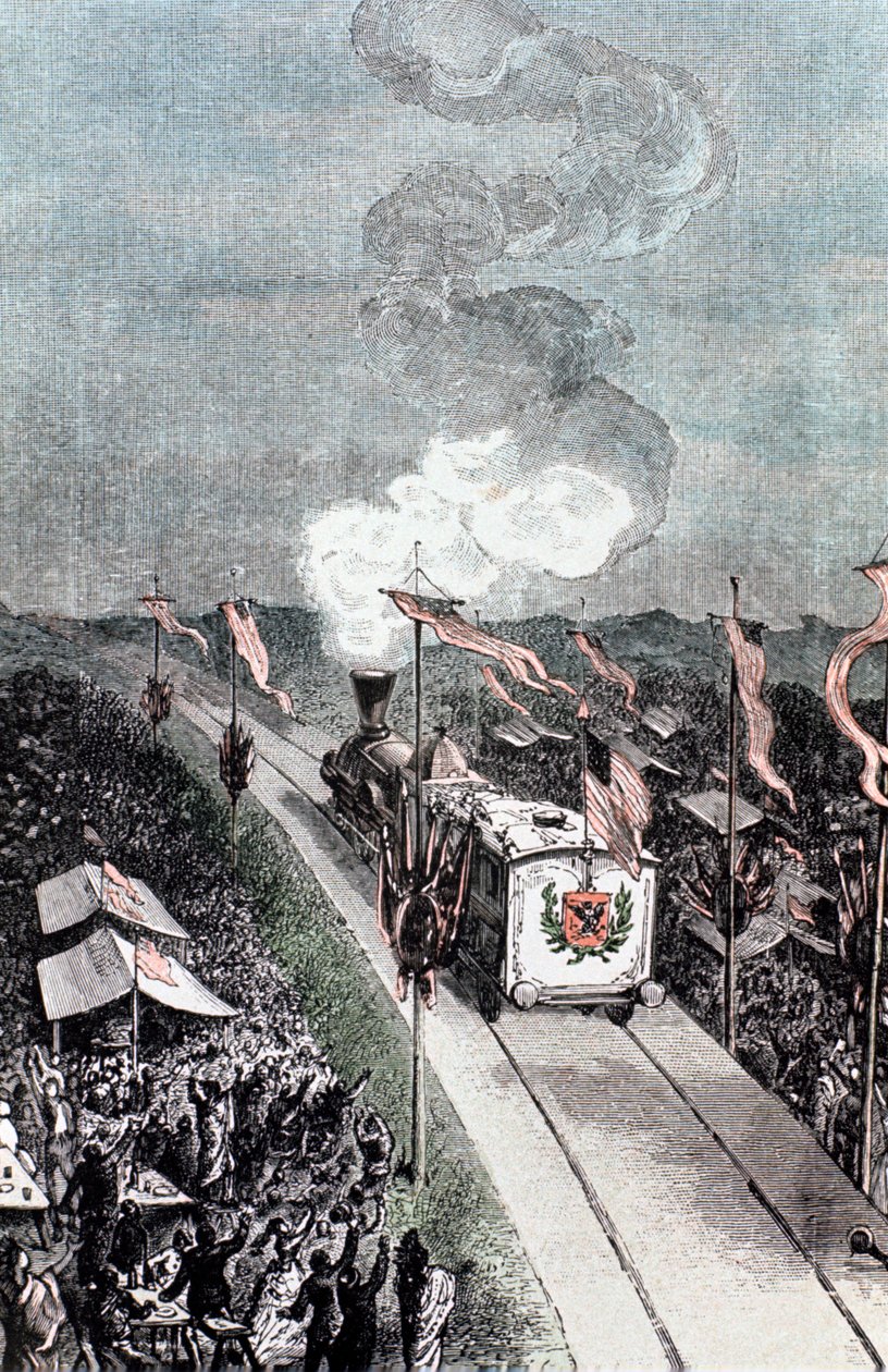 Ilustração da Terra à Lua por Jules Verne, 1865 de Unbekannt