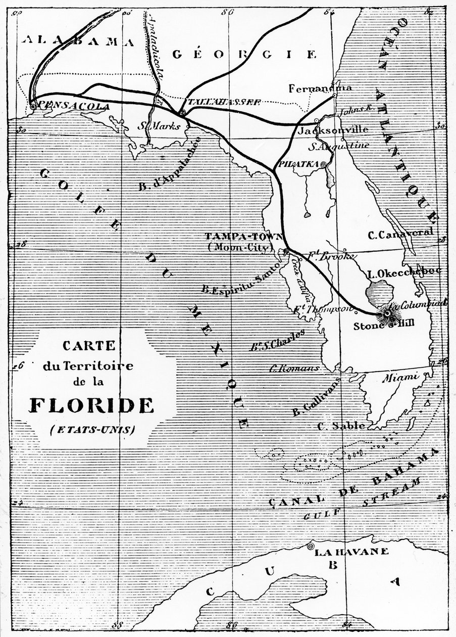 Ilustração da Terra à Lua por Jules Verne, 1865 de Unbekannt
