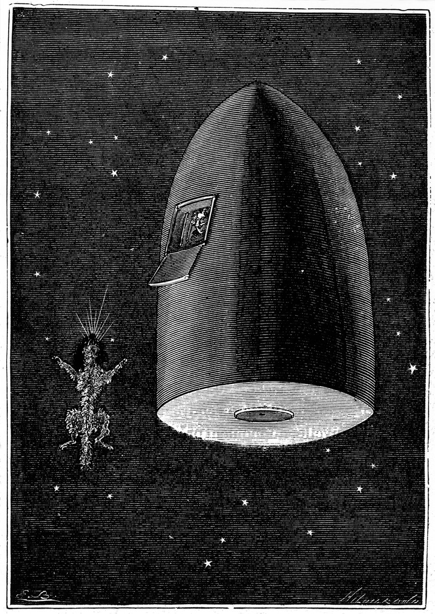 Ilustração da Terra à Lua por Jules Verne, 1865 de Unbekannt