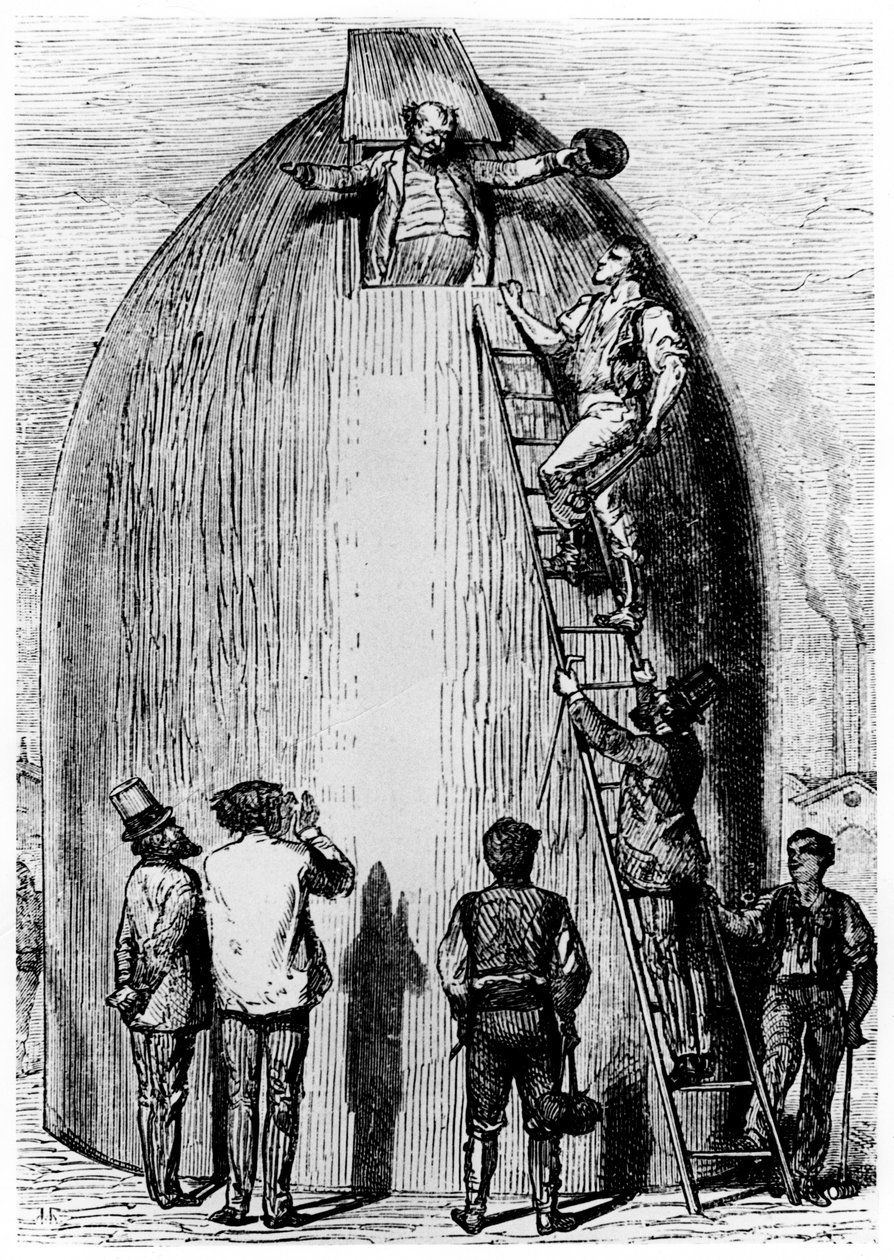 Ilustração da Terra à Lua por Jules Verne, 1865 de Unbekannt