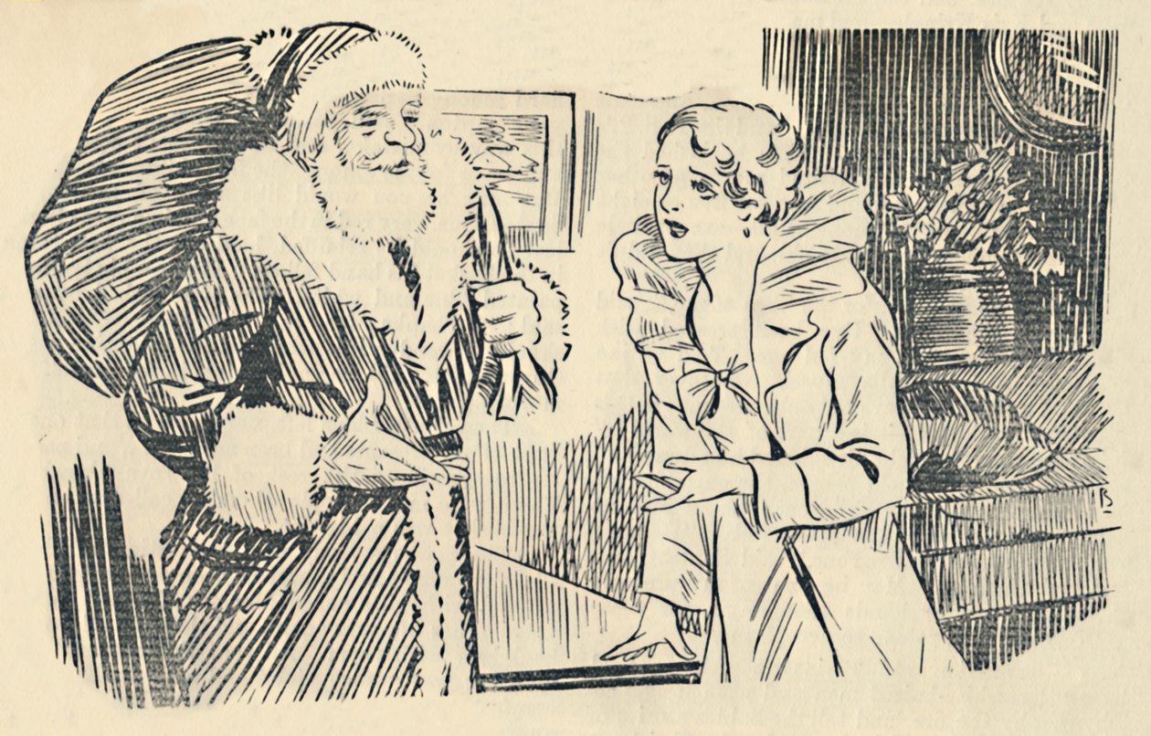 Ilustração da mistificação de Papai Noel, 1936. de Unbekannt