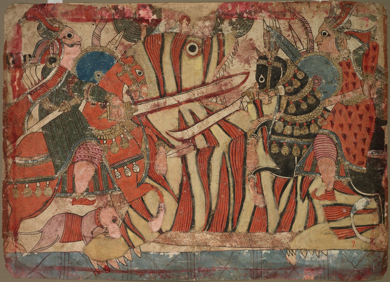 Ilustração do Mahabharata, c. 1800. de Unbekannt