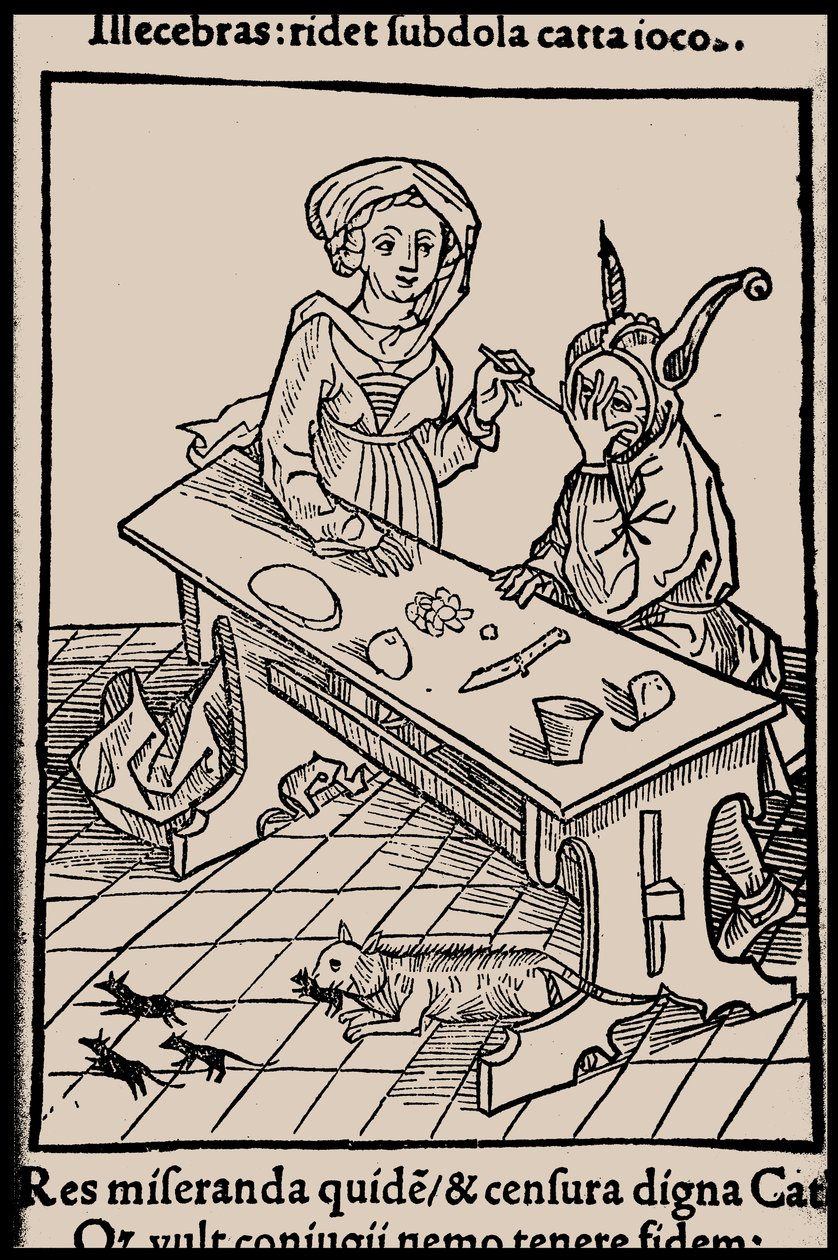 Ilustração do livro Ship of Fools, de Sebastian Brant, 1497. de Unbekannt