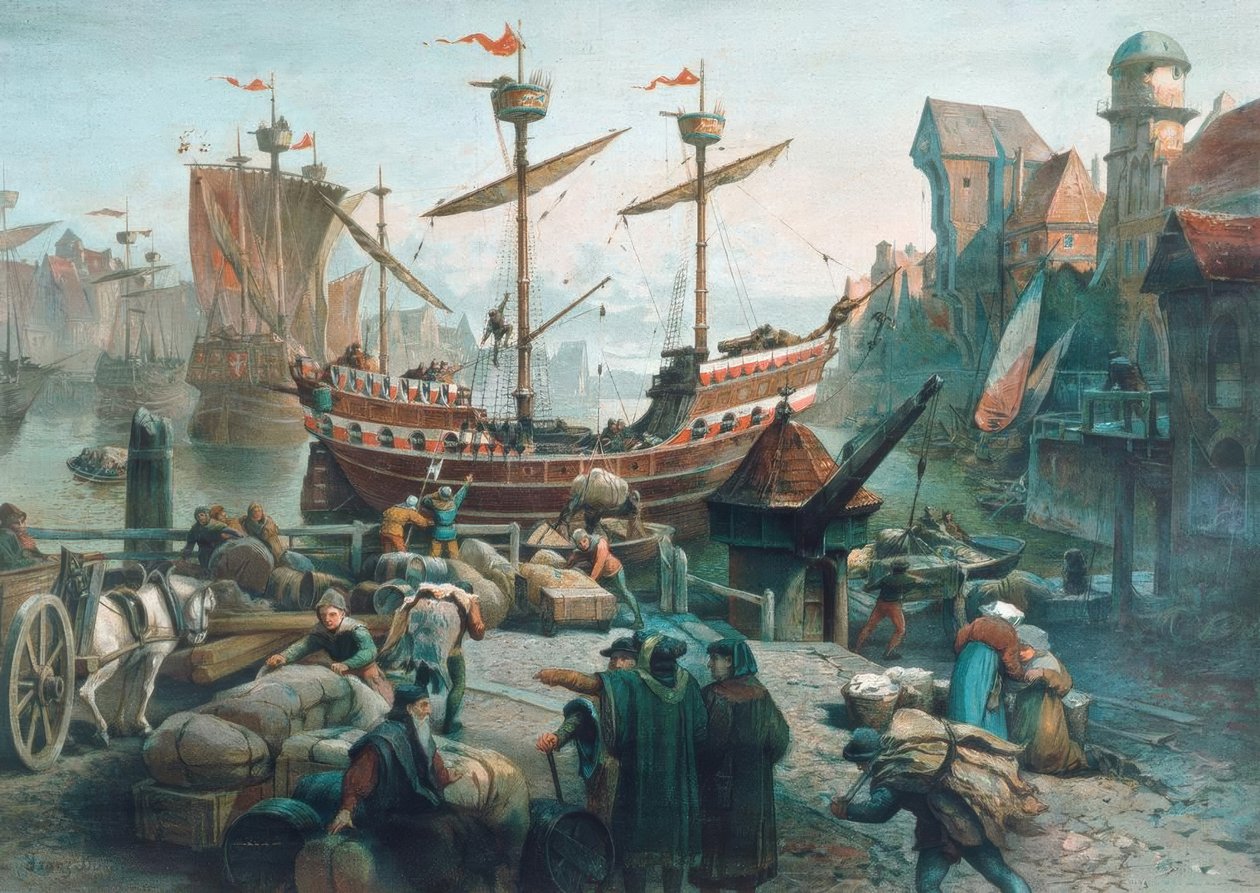 No porto de uma cidade hanseática de Unbekannt
