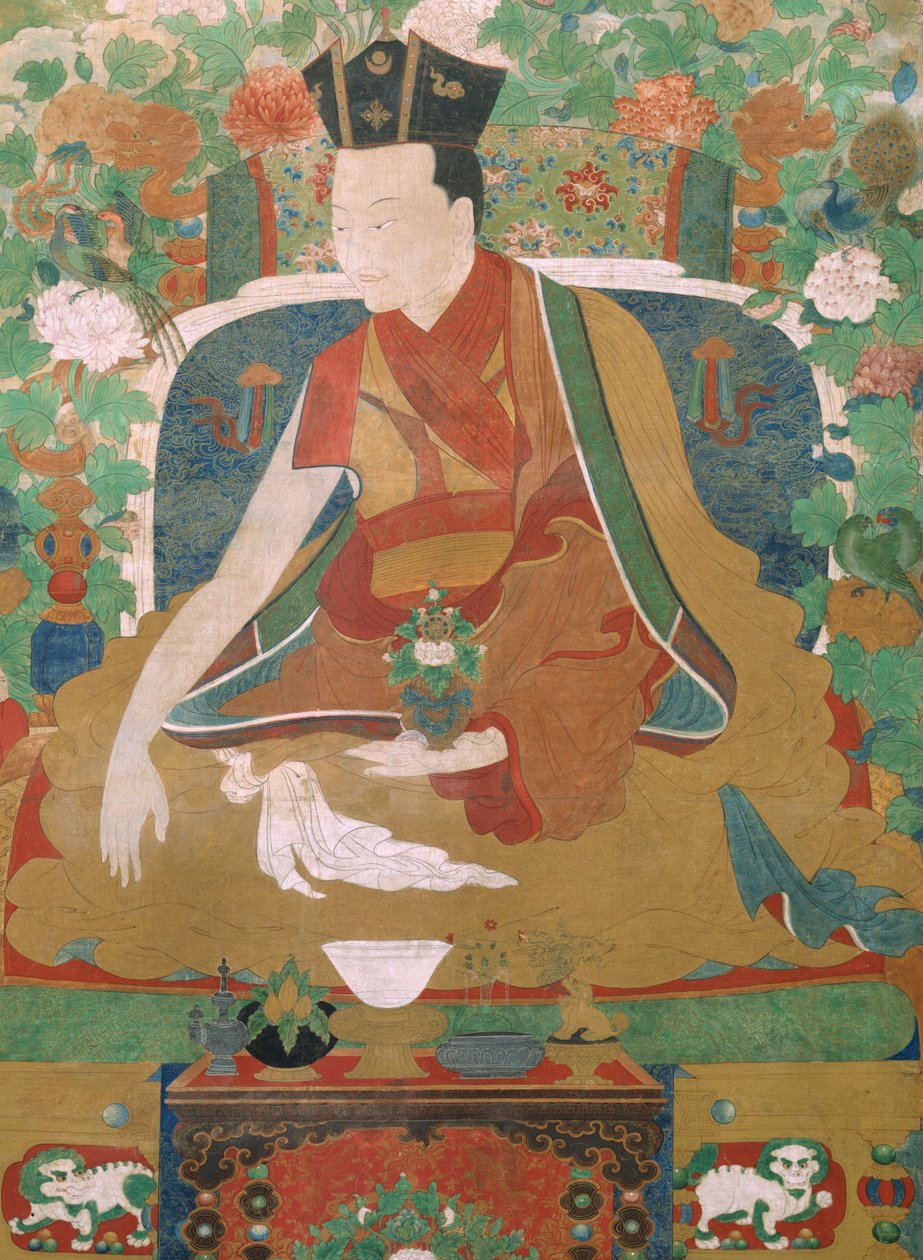 Detalhe da imagem do Nono Karmapa, Wangchug Dorje de Unbekannt