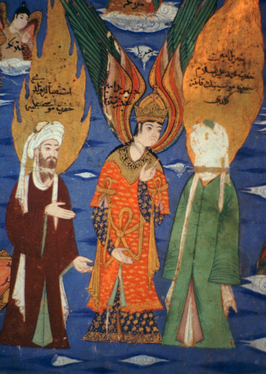 Imagem do Profeta Muhammad ascendendo ao céu, século 16 de Unbekannt