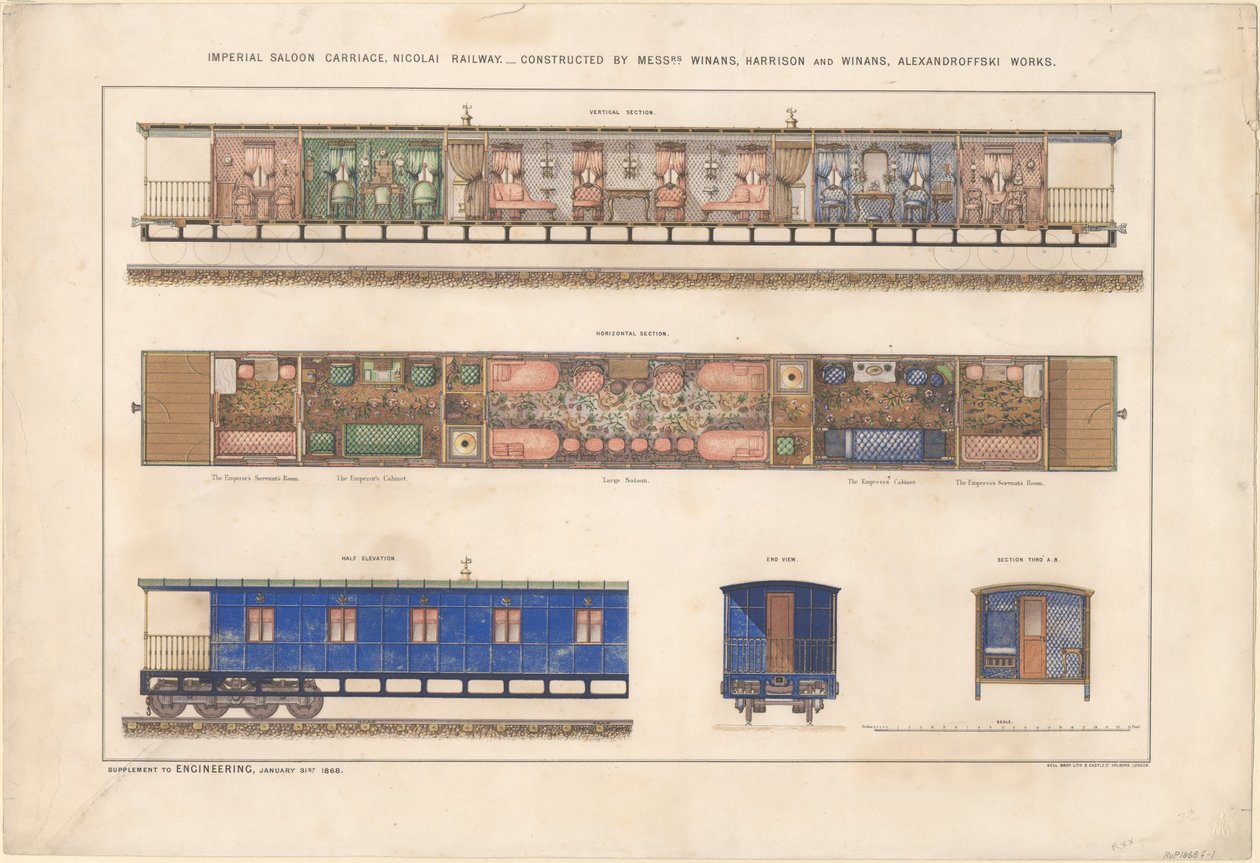 Transporte de salão imperial, ferrovia Nikolayevsky, 1868 de Unbekannt