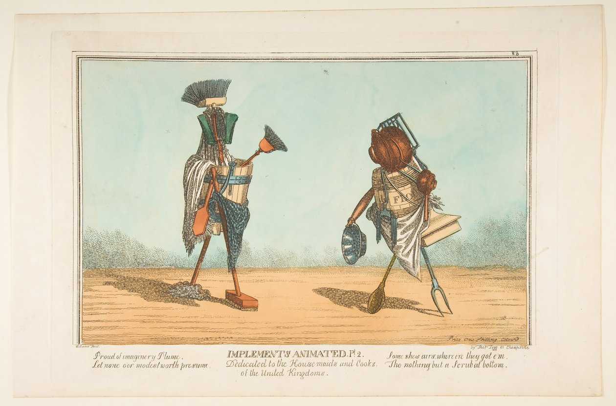 Implementos animados, Pl. 2, dedicado às empregadas domésticas e cozinheiras dos reinos britânicos, ca. 1811 de Unbekannt