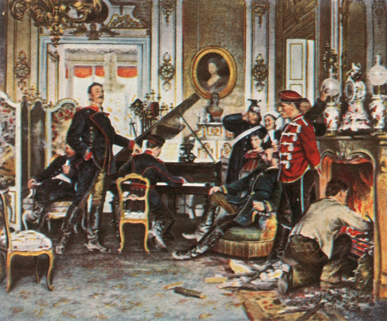 Nos quartos das tropas nos arredores de Paris, 187071, 1936. de Unbekannt