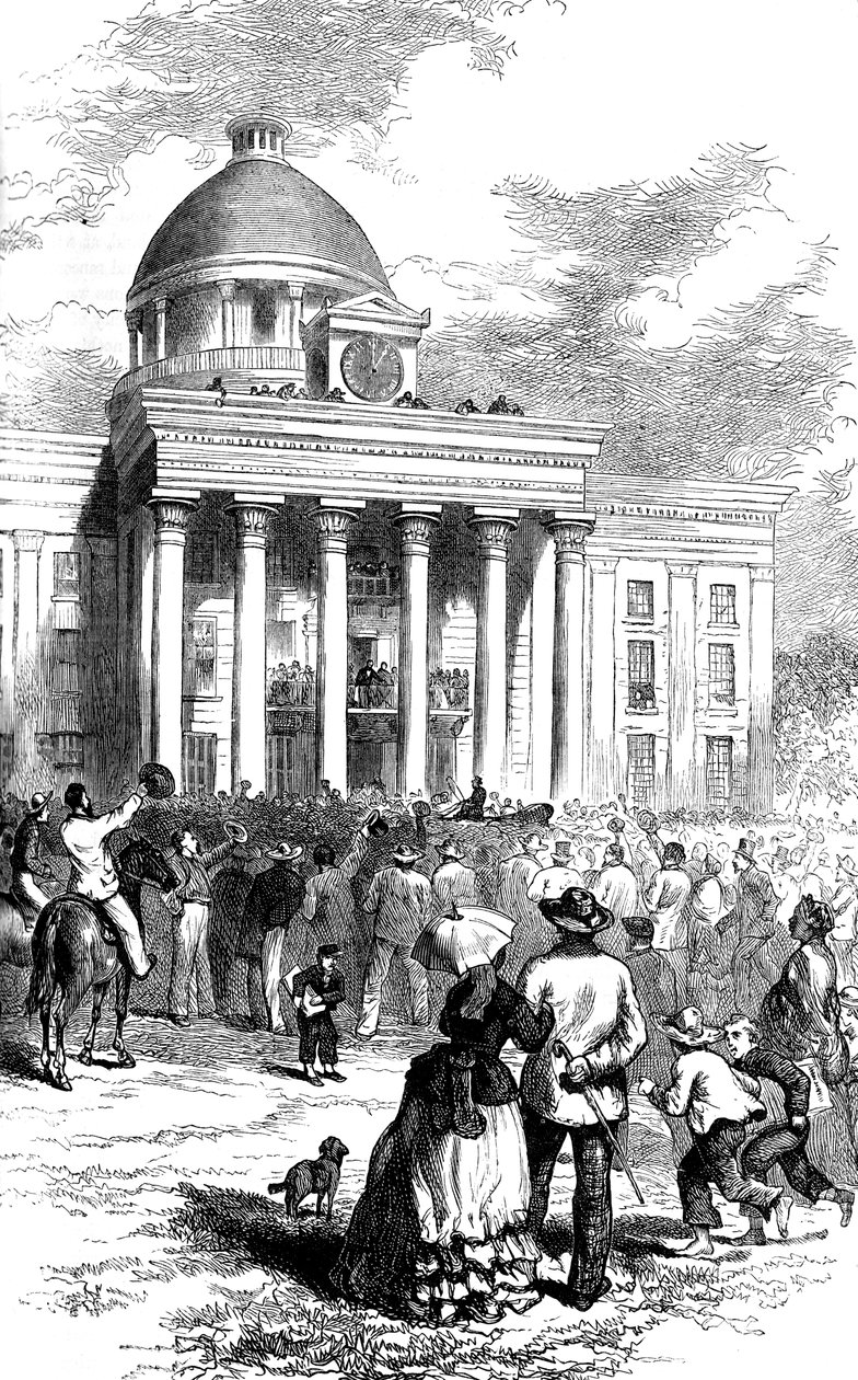 Inauguração de Jefferson Davis, Montgomery, Alabama, 1861 c1880 de Unbekannt