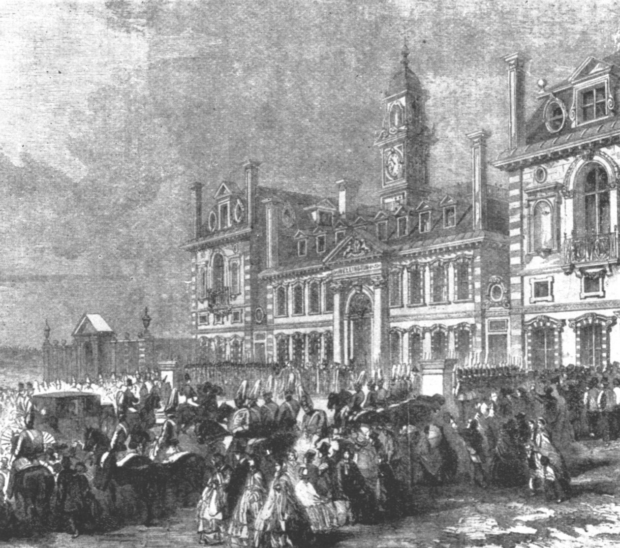 Inauguração do Wellington College, Sandhurst: Chegada da rainha Victoria, 1859, 1901. de Unbekannt