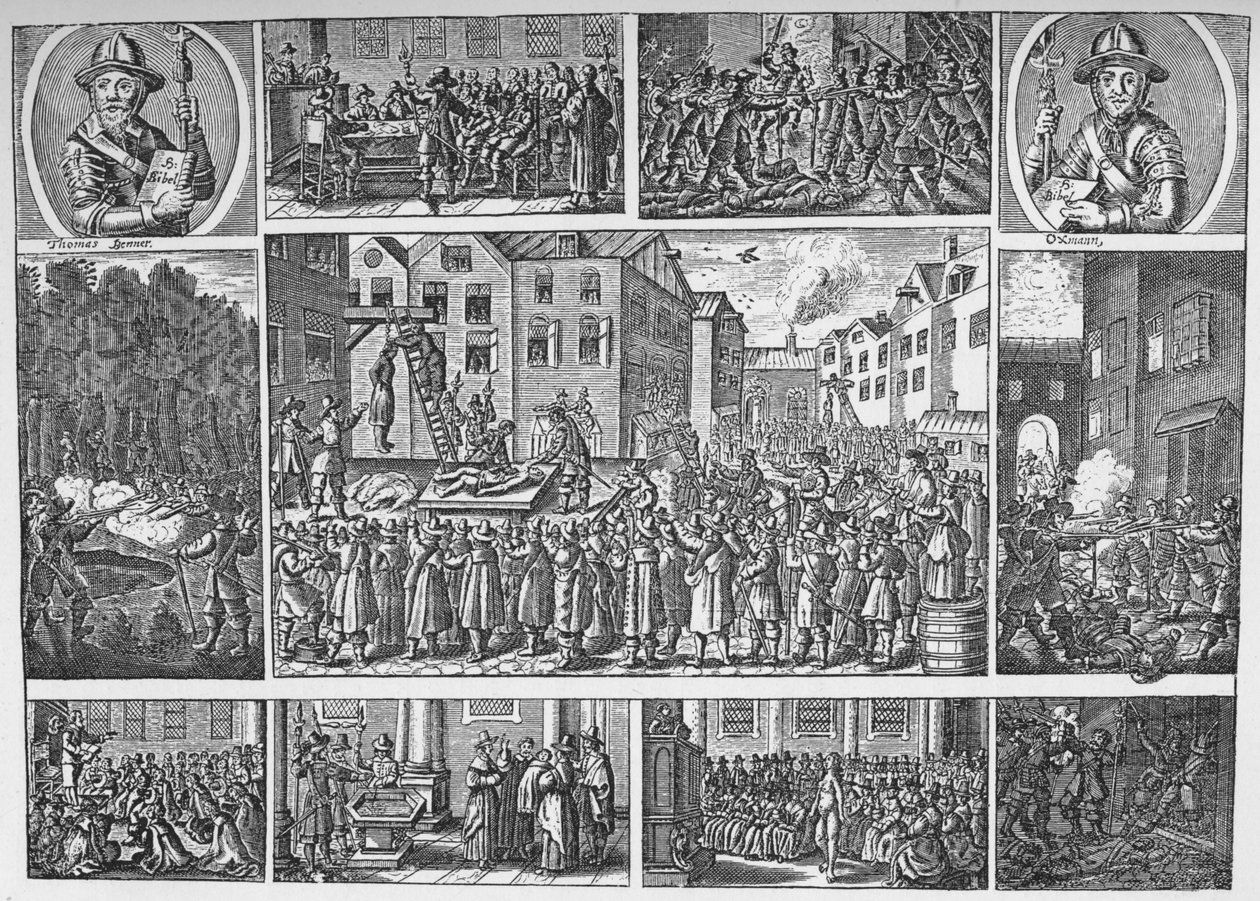 Incidentes em Venners Rising e a execução dos líderes rebeldes, 1661 1903 de Unbekannt