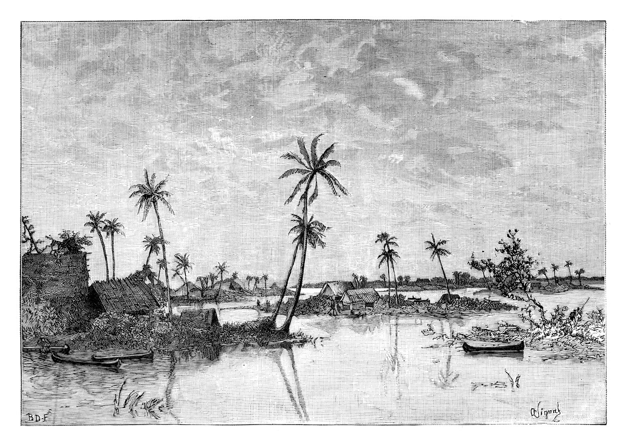 Assentamento indiano nas Ilhas da Baía de San Blas, c1890 de Unbekannt
