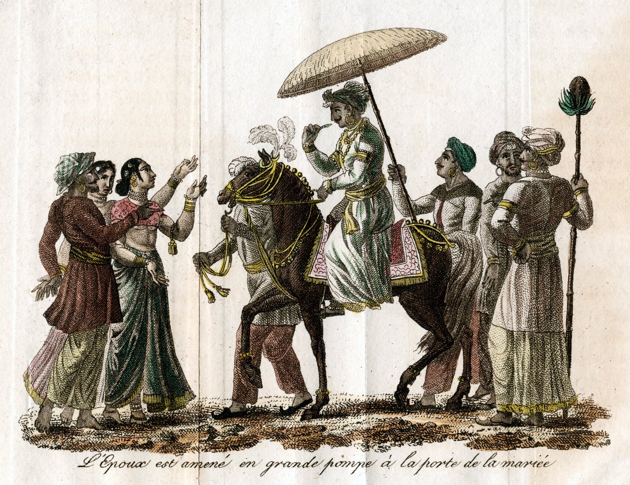 Procissão de casamento indiano, século c19 de Unbekannt