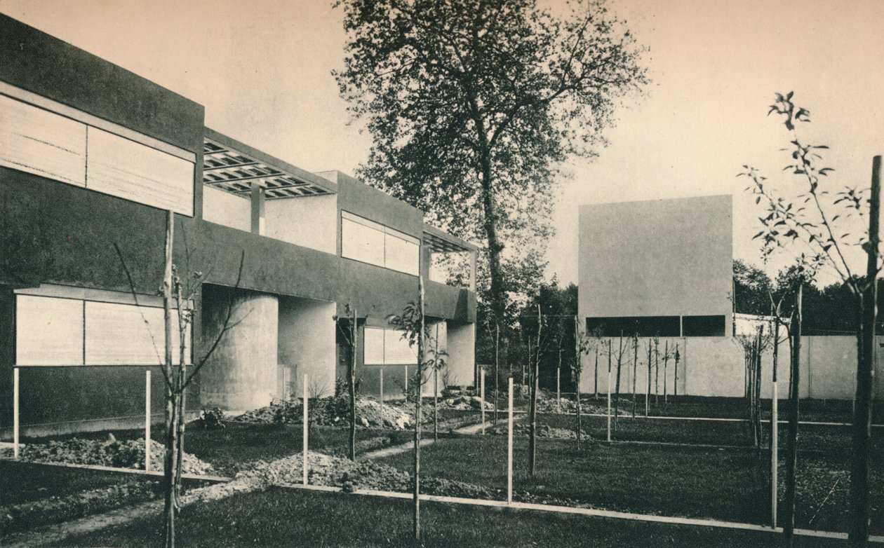 Esquema de Habitação Industrial em Pessac, perto de Bordeaux. Arquitetos, Le Corbusier e Pierre Jeanneret, de Unbekannt