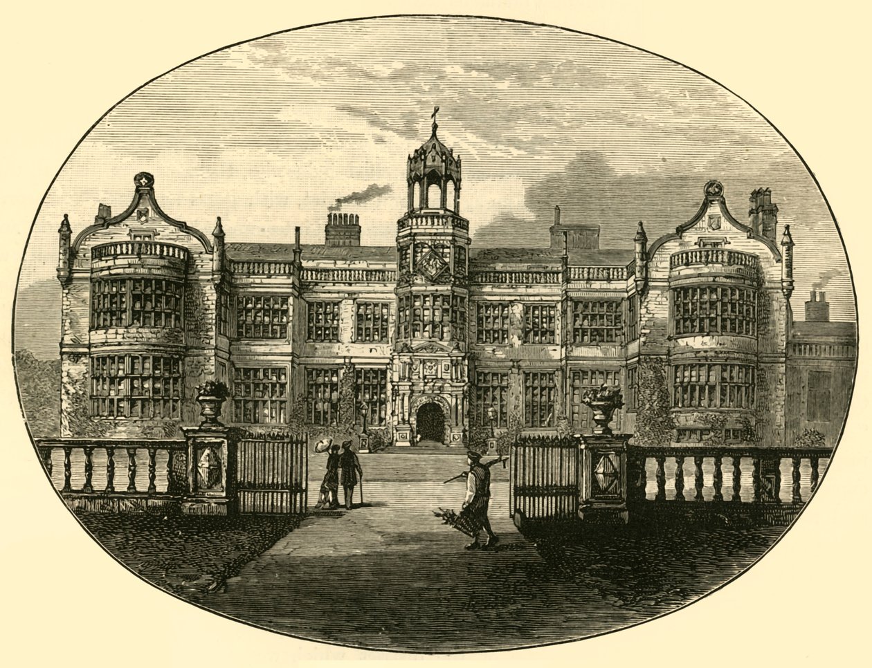 Ingestre Hall O edifício antigo, 1898. de Unbekannt