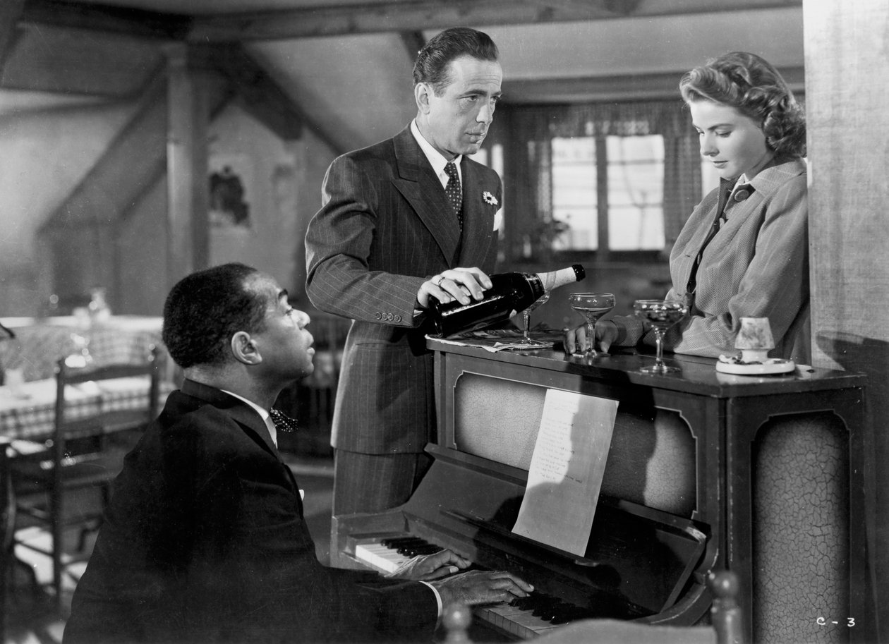 Ingrid Bergman, Humphrey Bogart e Louis Armstrong em Casablanca, 1942 de Unbekannt