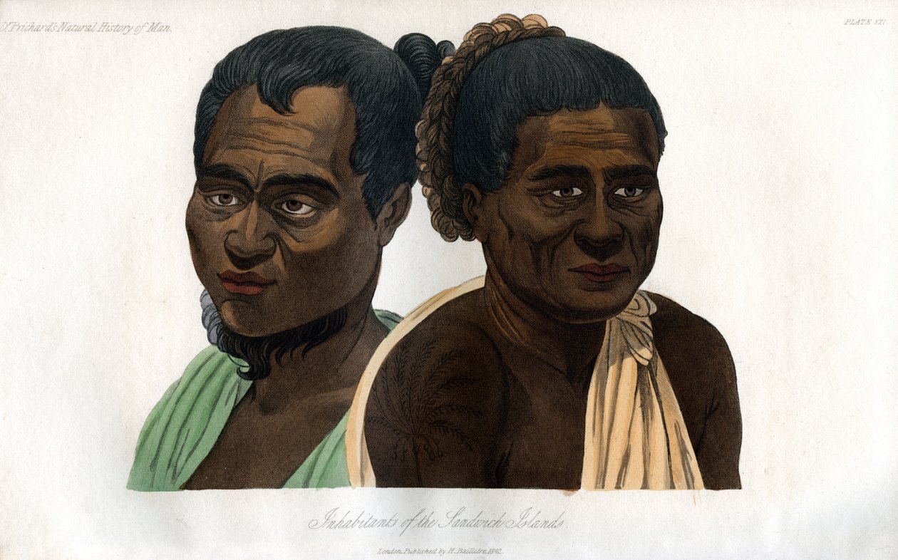 Habitantes das Ilhas Sandwich, 1848 de Unbekannt