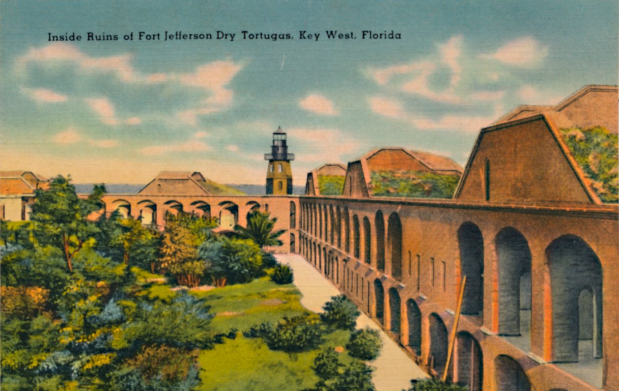 Ruínas internas de Fort Jefferson Dry Tortugas, Key West, Flórida, c1940s de Unbekannt