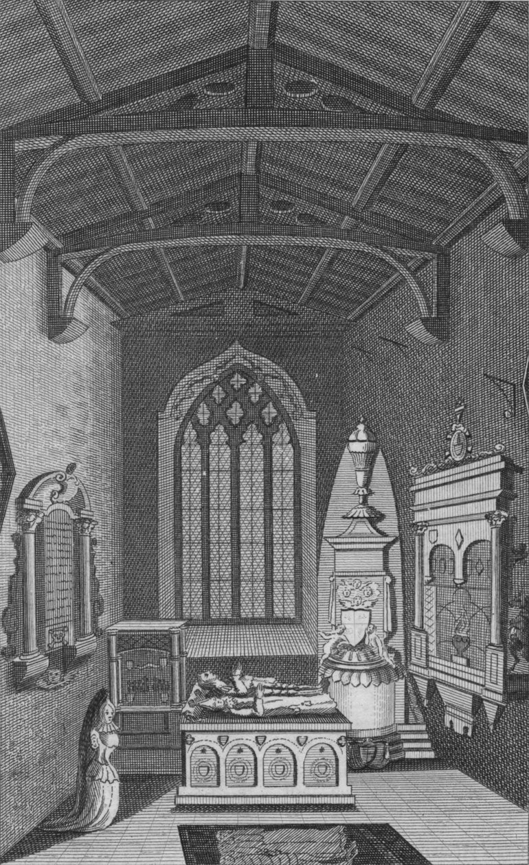 Vista interna da capela das uniões na igreja de Faringdon, 1796. de Unbekannt