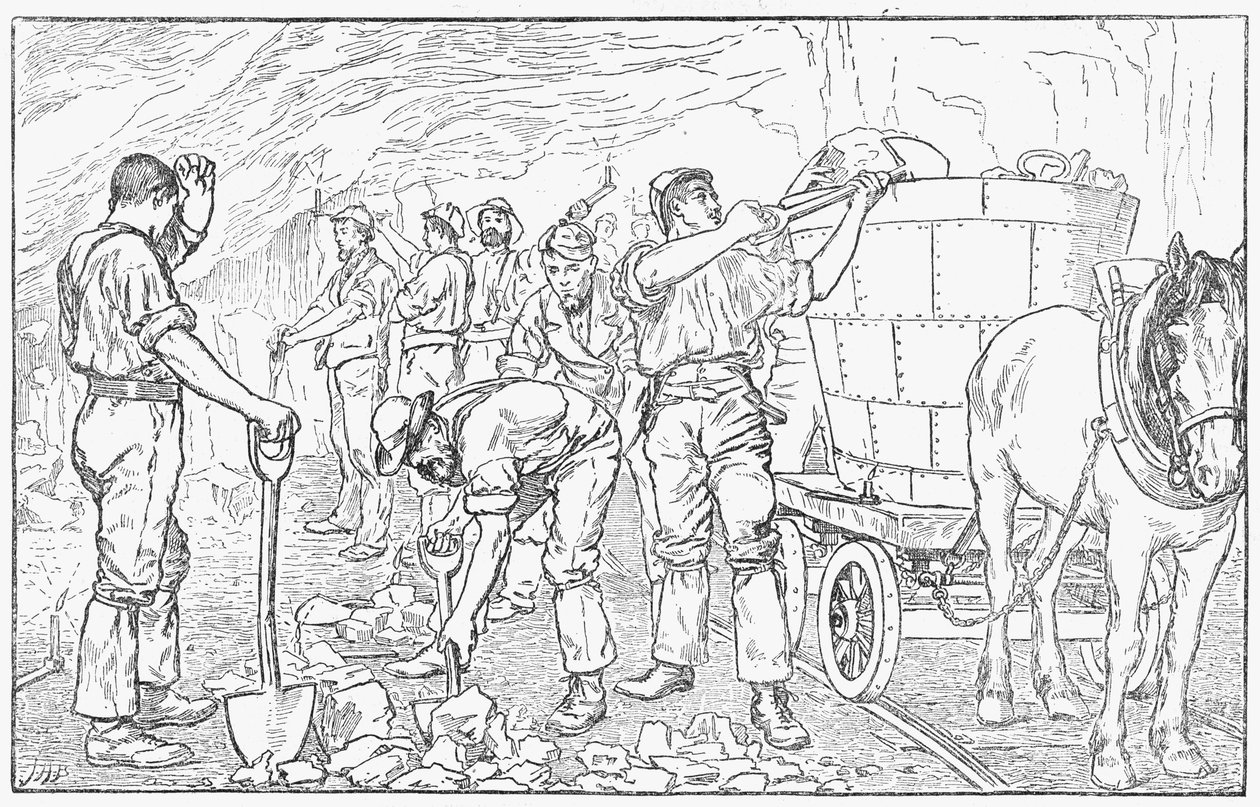 Dentro de uma mina de sal de Cheshire, 1889 de Unbekannt
