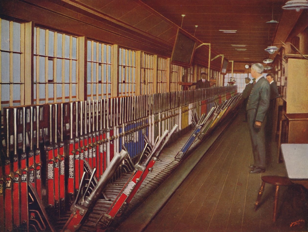 Dentro da Locomotive Yard Signal-Box, York, 1926 de Unbekannt