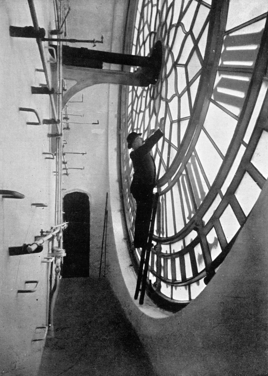 Dentro da face do relógio do Big Ben, Palácio de Westminster, Londres, c1905 de Unbekannt