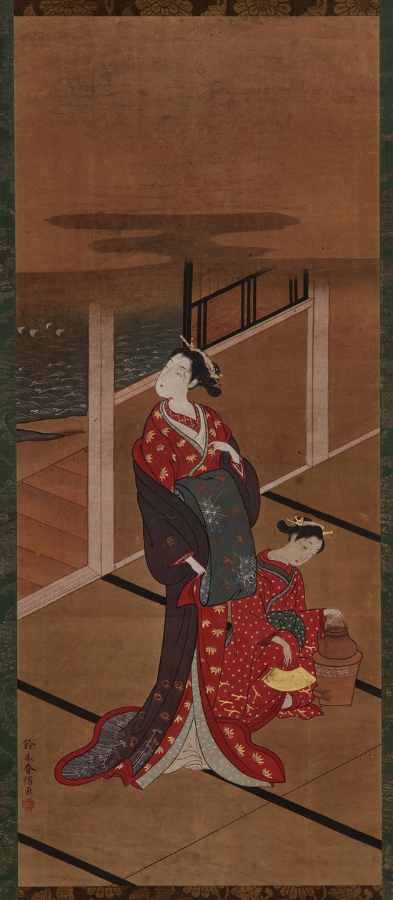Interior: A Yujo and an Attendant Heating Water, Edo period, 1615-1868. de Unbekannt