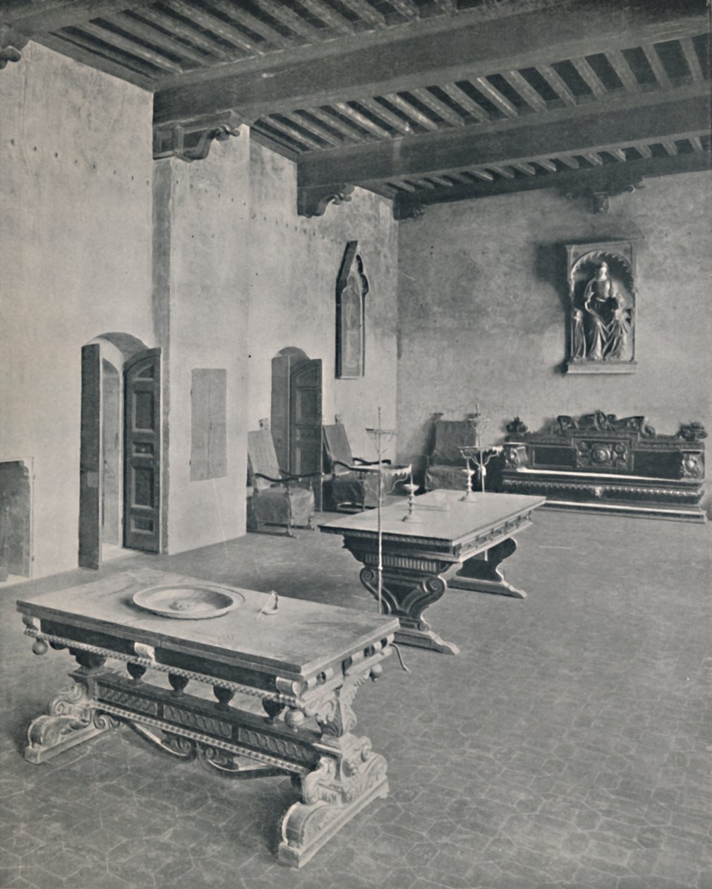 Interior Palazzo Davanzati, Florença. Com duas mesas do século XVI, 1928 de Unbekannt