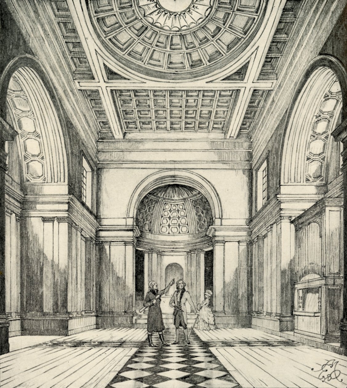 Interior da Igreja de Ayot St. Lawrence, Hertfordshire, 1938 de Unbekannt