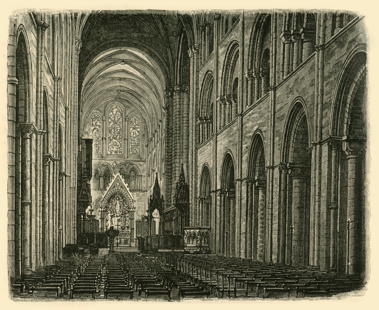 Interior da Catedral de Chichester, olhando para o leste, 1898. de Unbekannt