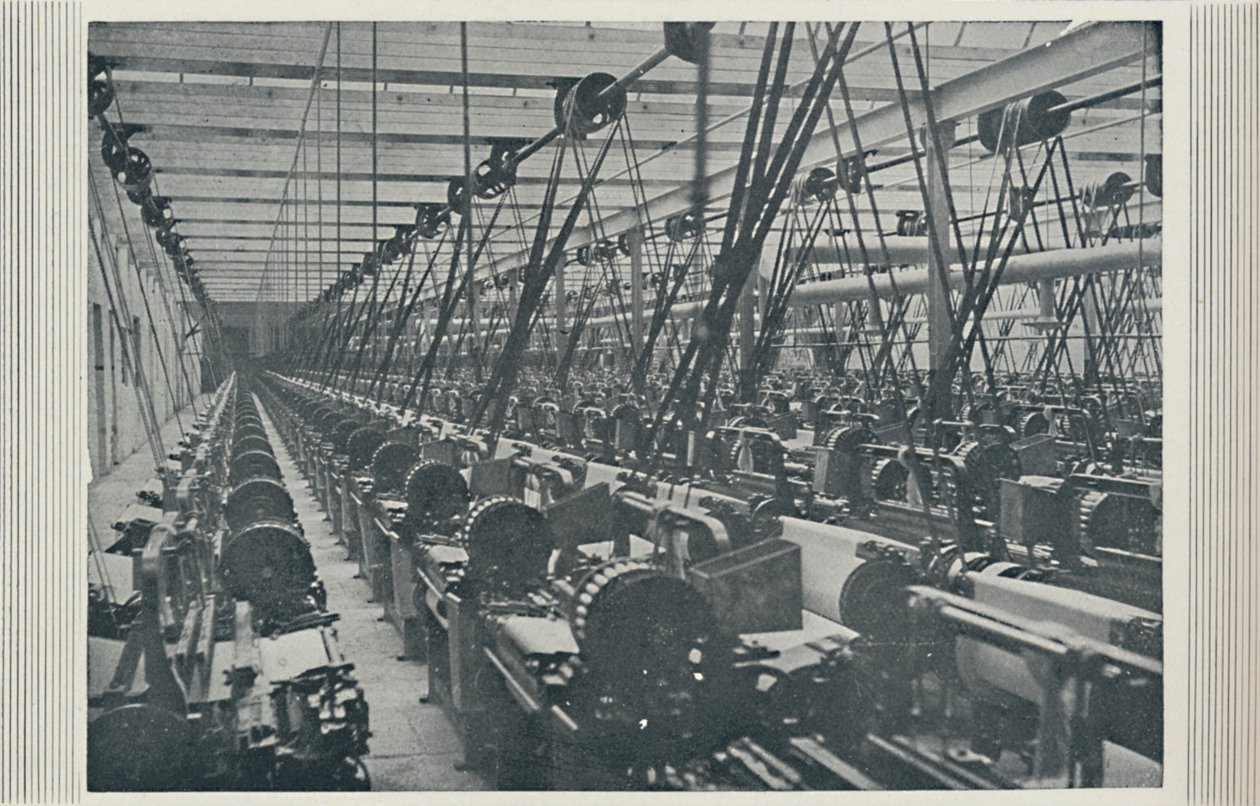 Interior do moinho de algodão, 1910 de Unbekannt