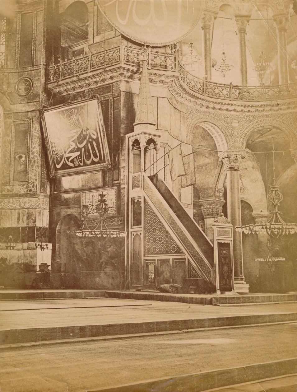 Interior de Hagia Sophia, Istambul, Turquia, século XIX. de Unbekannt